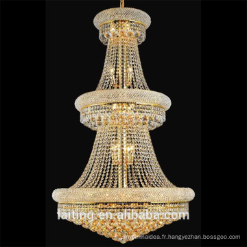 Les lustres en cristal bon marché de cadre d&#39;or de lumière pendante de suspension pour l&#39;hôtel Foyer